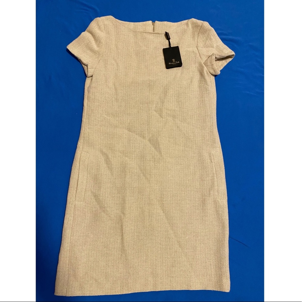 Massimo Dutti Tan Woven Shift Dress Euro 34